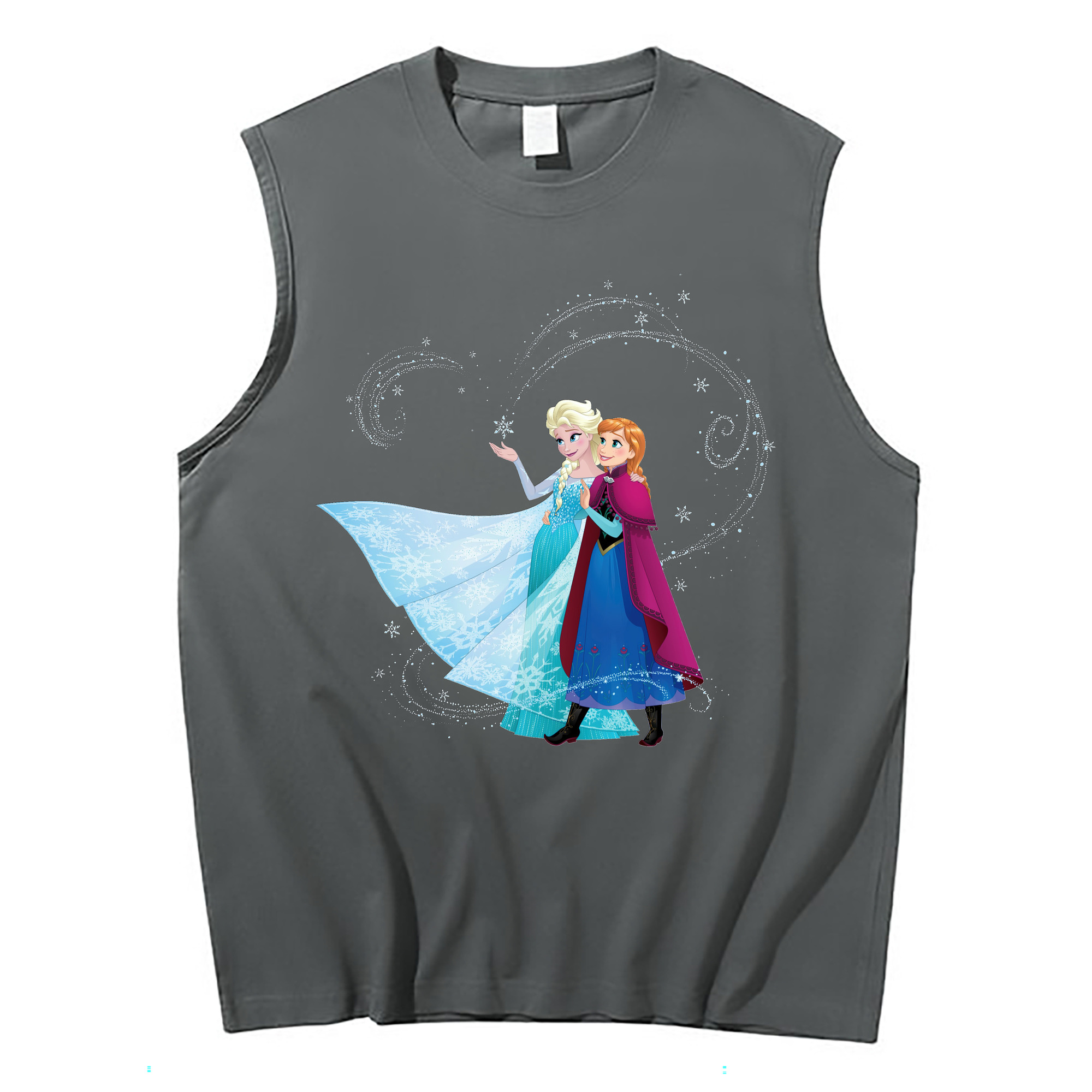 （画像用） アナと雪の女王 アンナ エルサ Frozen Anna Elsa コットン100％タンクトップ（フロントプリント）